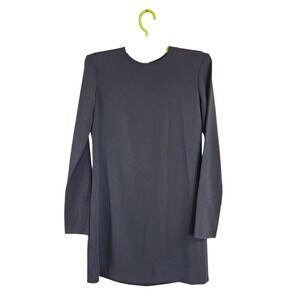 Helmut Lang Black Mini Dress Women's Size 0 Silk Lined Long Sleeve LBD Crewneck